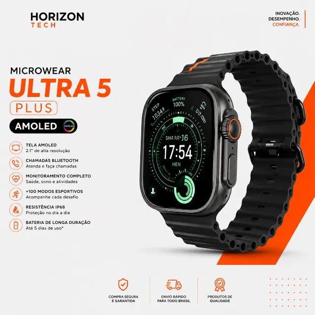 Microwear Ultra 5 Plus Smartwatch 49mm AMOLED com GPS - Foto 5