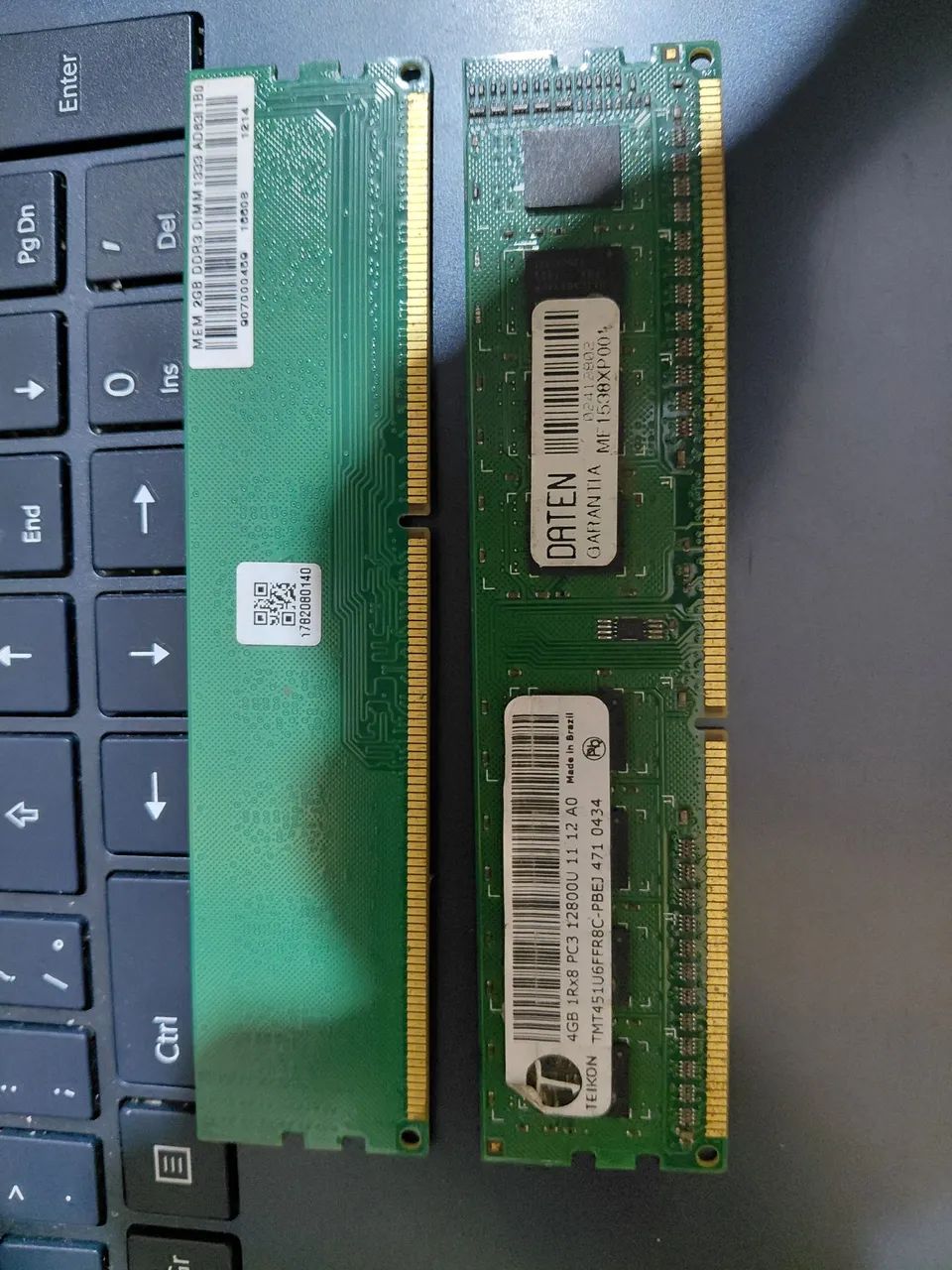 Memórias 2 e 4gb DDR3