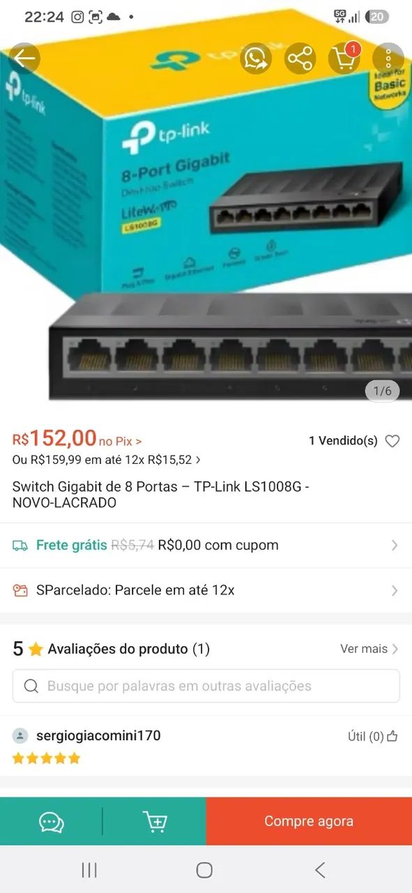 Switch Tp-link 8 portas LS1008G - Foto 2