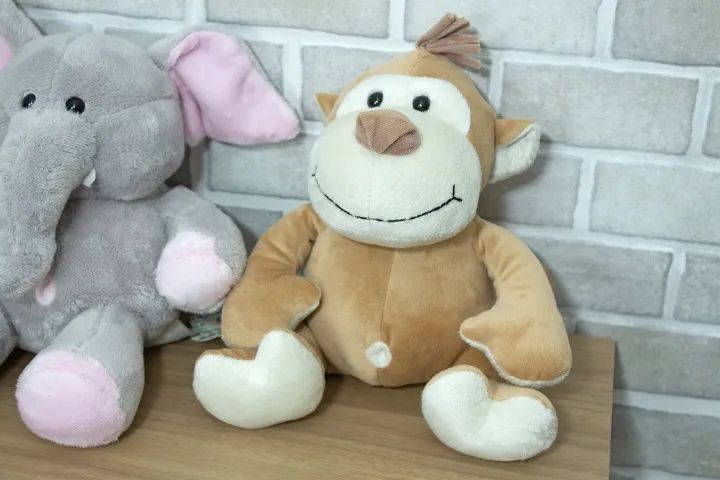 Kit 3 Pelúcias Brumar Girafa, Elefante E Macaco - Foto 2