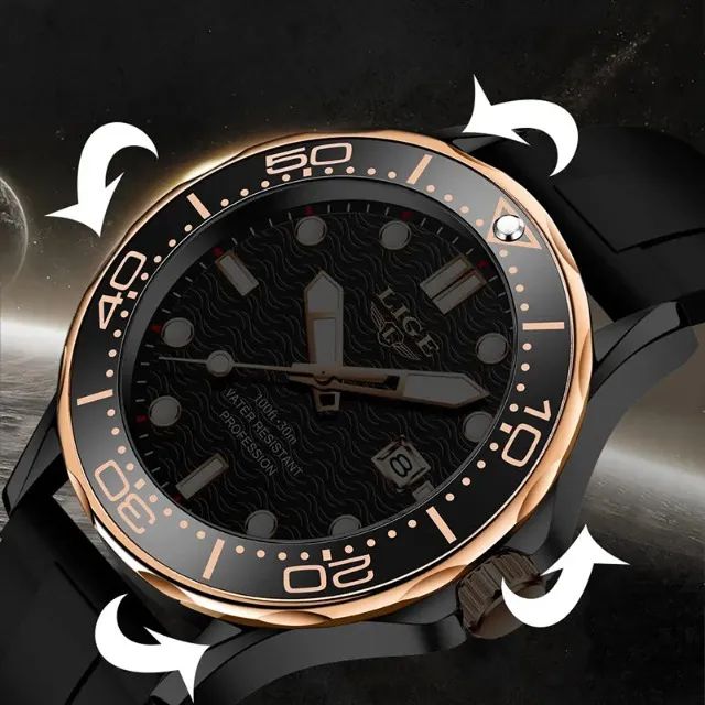 Relógio Lige Original Premium Pulseira Silicone - Foto 5