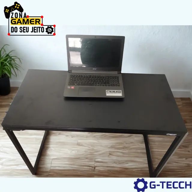 Mesa Gamer Reforçada 1m NOVA Multiuso Estilo Industrial para Computador Notebook Estudo - Foto 2