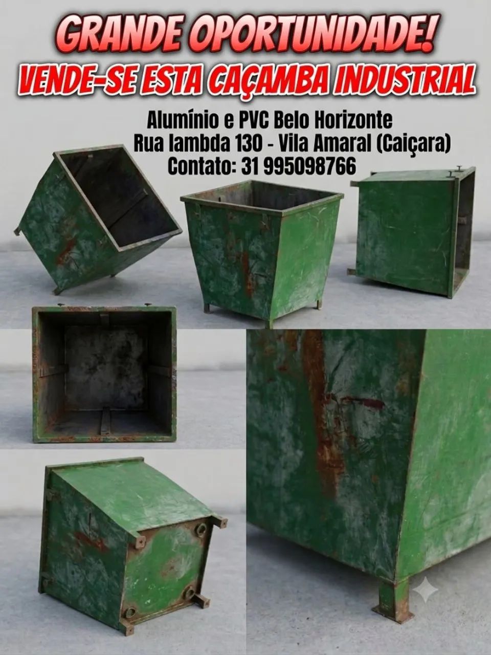 CAÇAMBA INDUSTRIAL VERDE 
