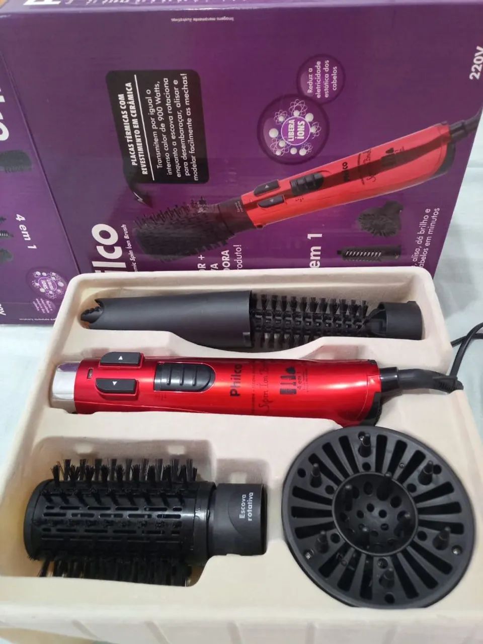Escova modeladora. 4 em 1.