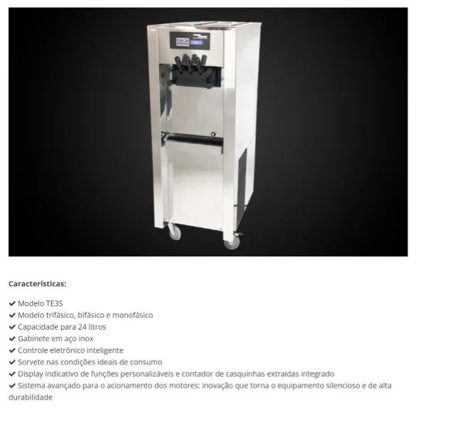 Máquina de Sorvetes 3 bicos, pouco usada aceito troca 
