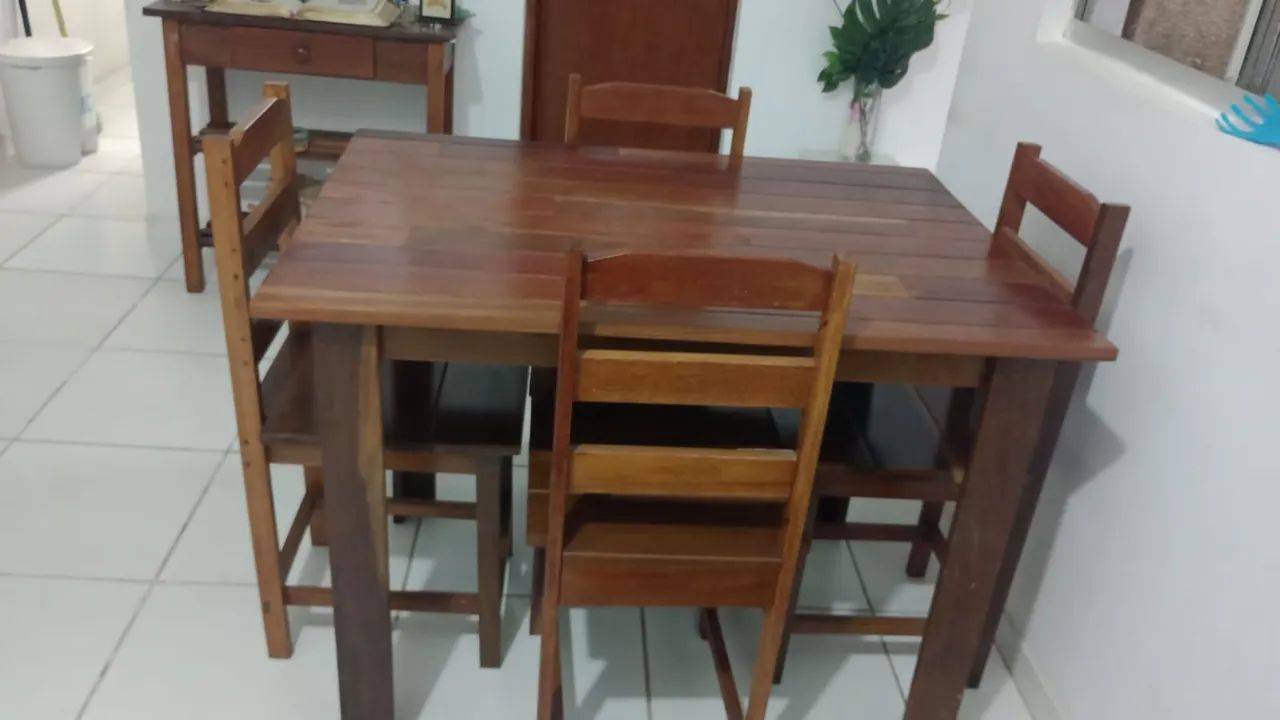 Jogo de mesa de madeira  - Foto 2