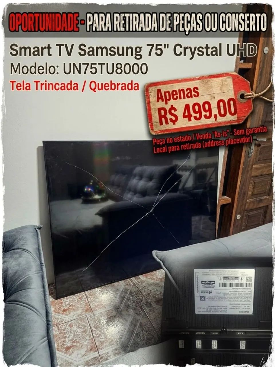 Smart TV Samsung 75" Crystal UHD - Foto 2