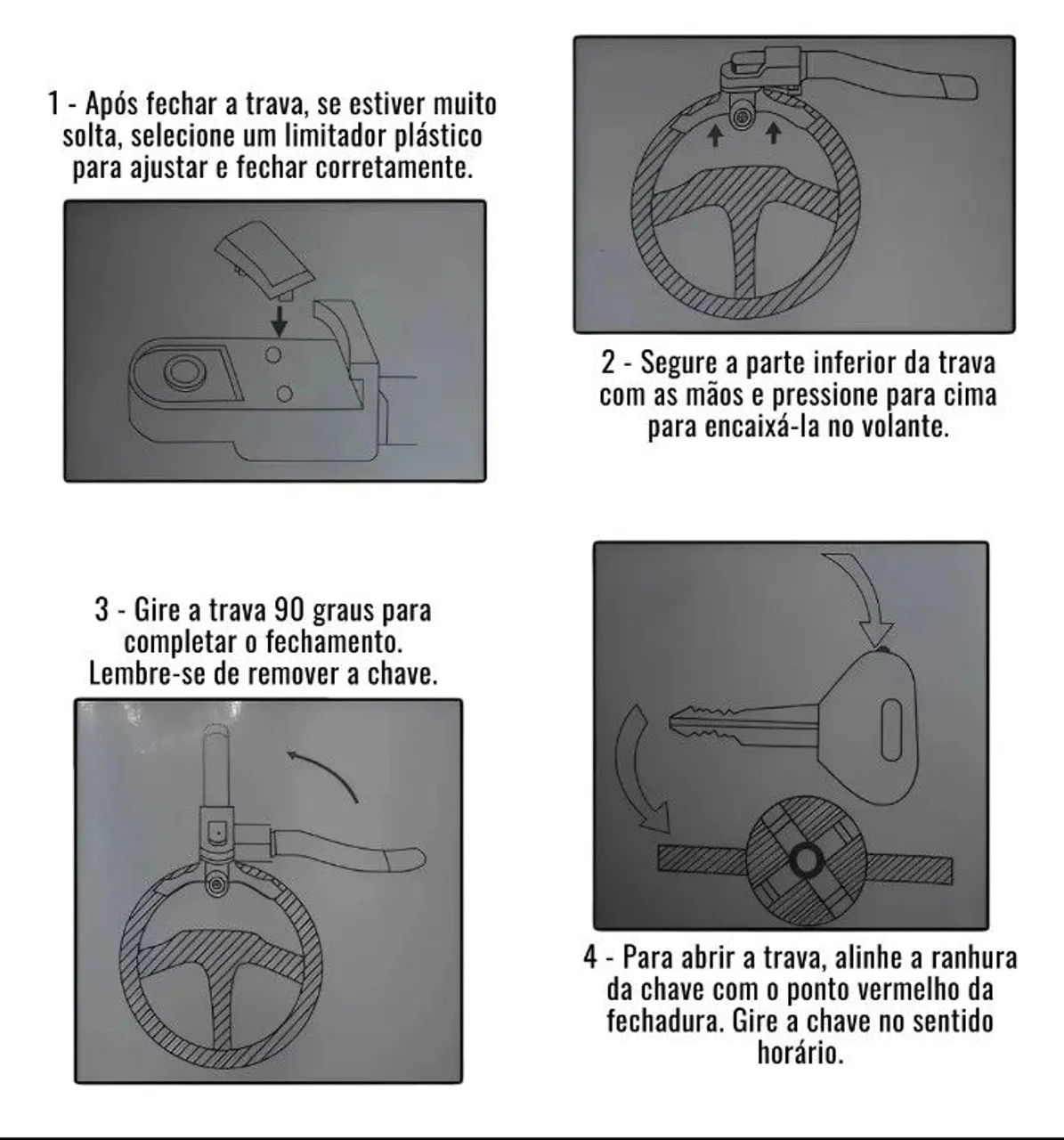 Trava de automóveis antifurto tipo T - Foto 5