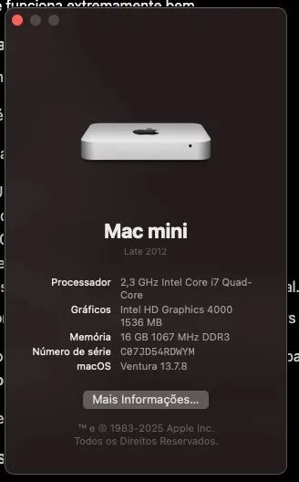 Mac Mini 2012 i7 Quad-Core | 16GB RAM | SSD 1TB | A1347