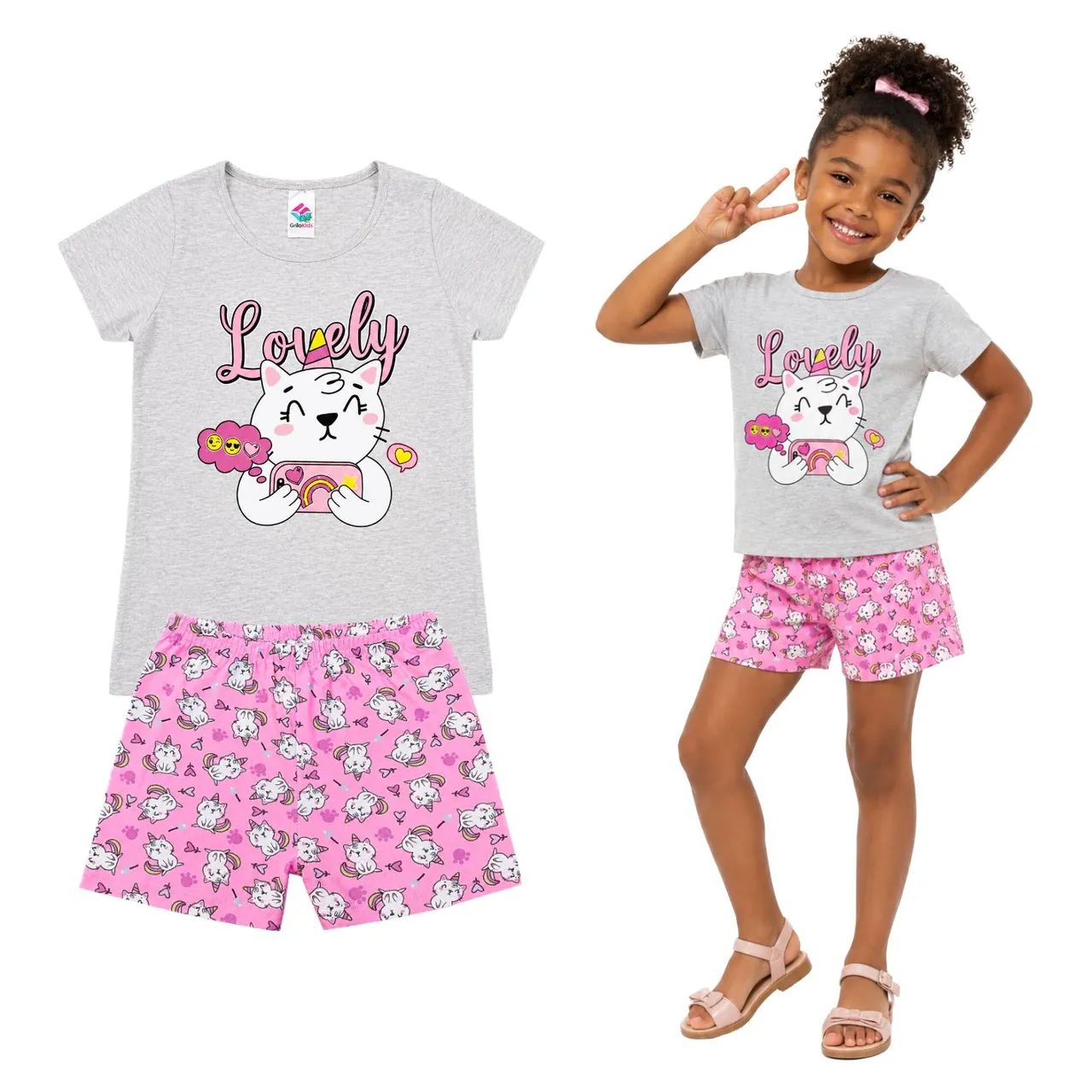 Conjunto infantil menina (short e camisa) - Foto 3