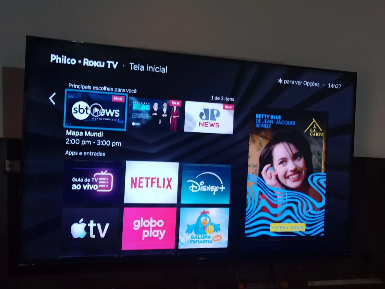 Tv 58 polegadas smart 4k Philco Roku 