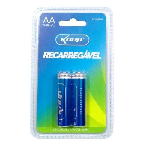2 Pilhas Aa Recarregável 2700Mah KP-2800AA Knup Blister Lacrado Pronta Para Uso - Foto 4