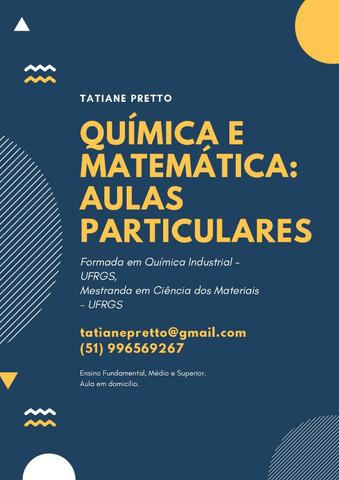 Química e Matemática: Aulas Particulares em domicílio