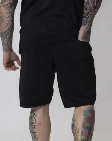 Bermuda Masculina de Moletom Preta - Não Encolhe - Foto 4