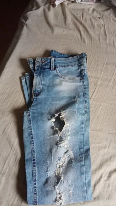 Calça Jeans Feminina Azul Claro - Foto 3