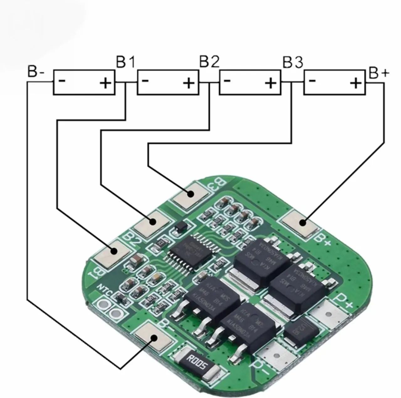 Placa de proteção/carregamento BMS 4s 20a 14.8v 16.8v Li-ion 18650 cel - Foto 3