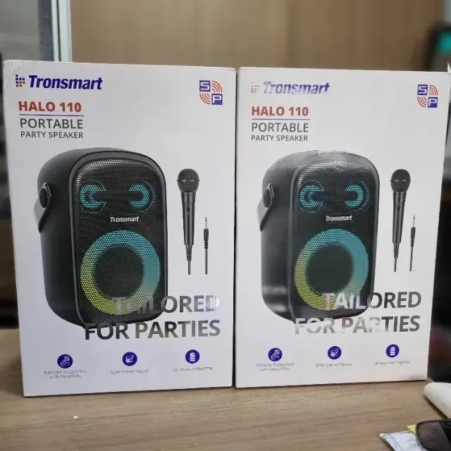 Com Microfone Caixa Bluetooth 60W Tronsmart Halo 110 Lacrada