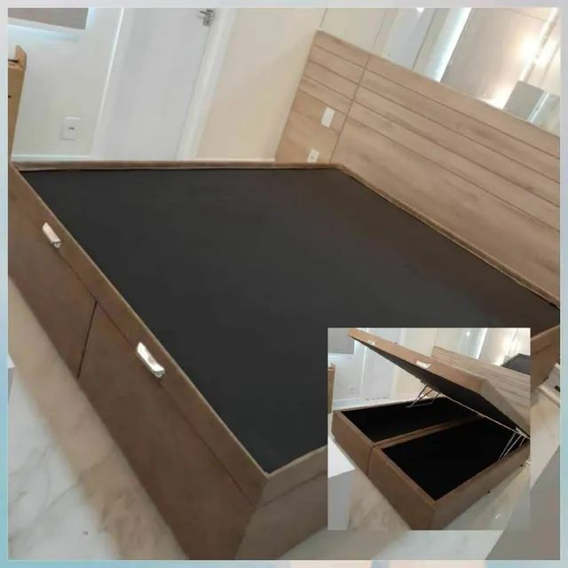 BOX CAMA  BAU QUEEN SIZE.. escolha a cor  - Foto 4