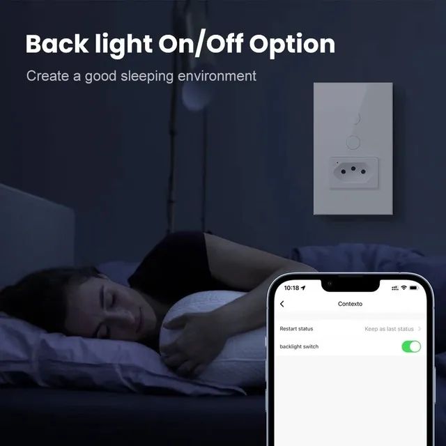 Interrupção Wifi Tuya Lampada + Tomada, Compatível com Alexa - Foto 4