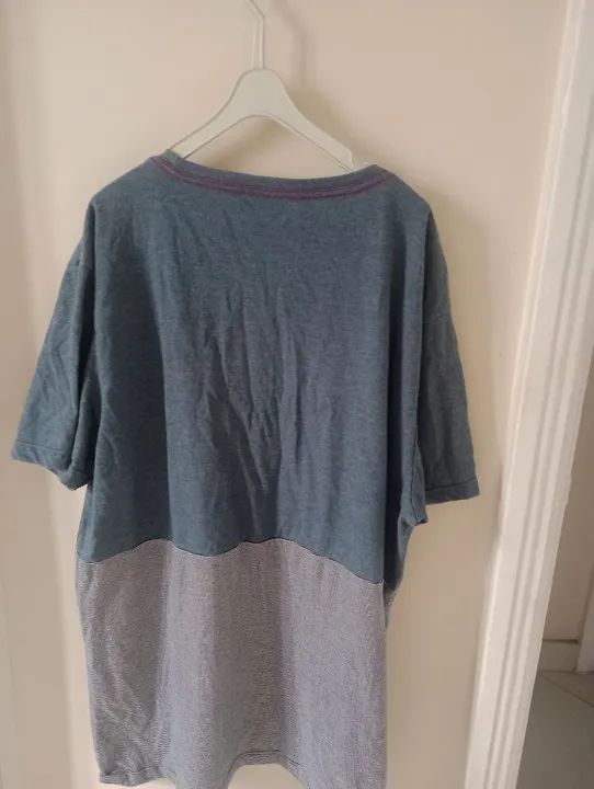 Camiseta Masculina Taco - Azul e Cinza - Foto 2