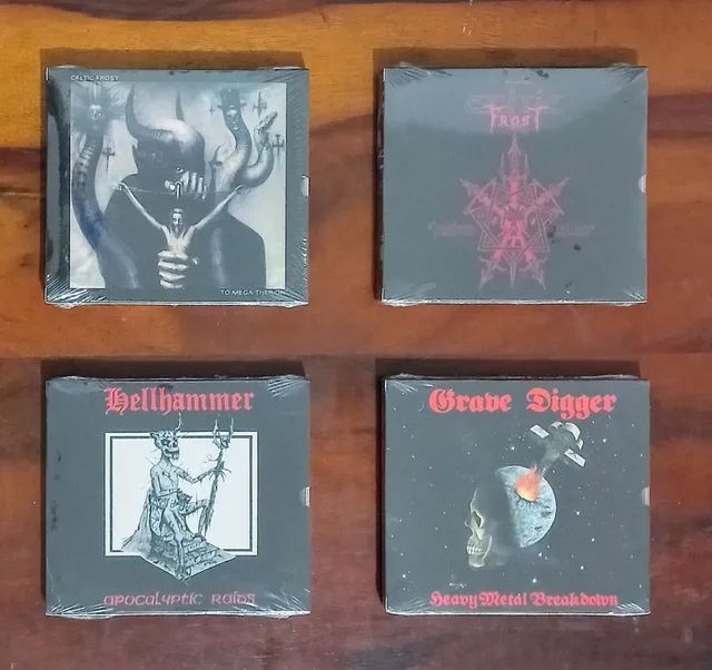 CDs lacrados Celtic Frost Hellhammer Grave Digger 