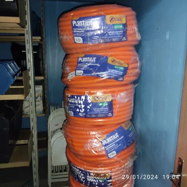 Mangueira  Laranja 3/4 reforçada Plastilit e Duto Corrugado de 4' Polegadas = 100mm - Foto 4