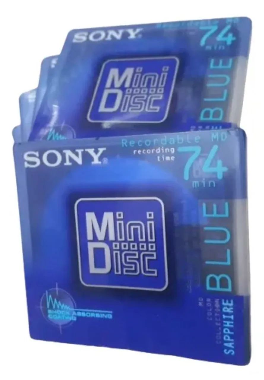 5 MD's MINI DISC SONY BLUE 74minutos NOVOS LACRADOS :)