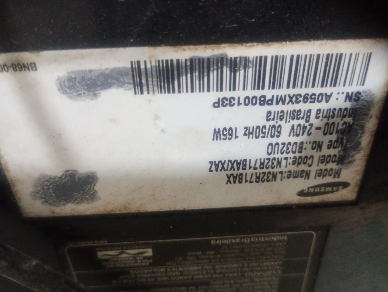 Tv 32 polegadas Samsung com defeito 