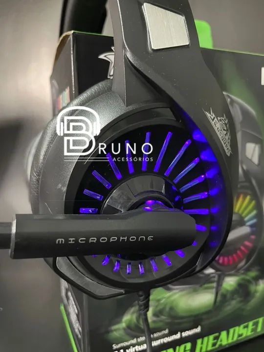 Headset Gamer RGB com Microfone - IG-7900 - Foto 5
