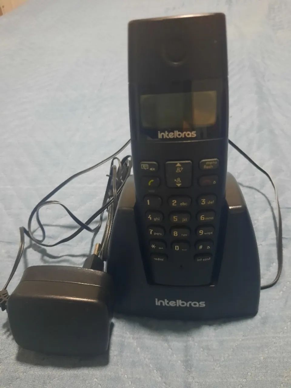 Telefone sem fio preto intel