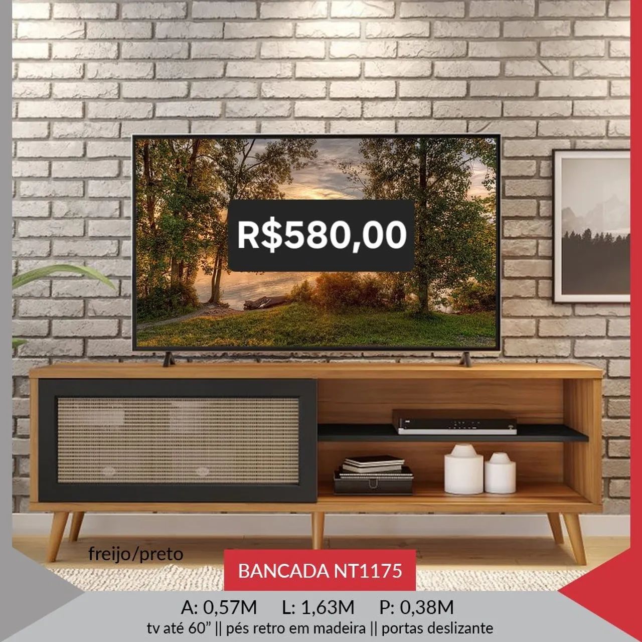 Rack NT1175 tv até 60 polegadas  - Foto 2