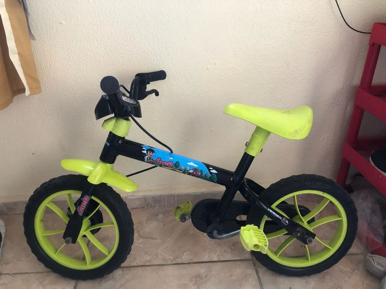 Bicicleta Infantil Verde e Preta - Foto 2