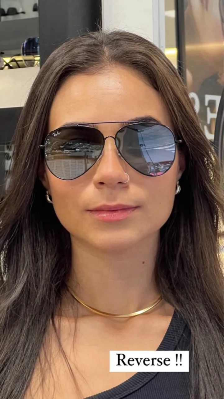 Lançamento RayBan Reverse prata espelhado original  - Foto 4
