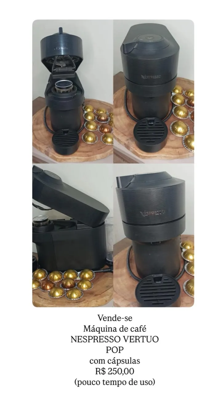 Vende-se Máquina de café NESPRESSO VERTUO POP com cápsulas