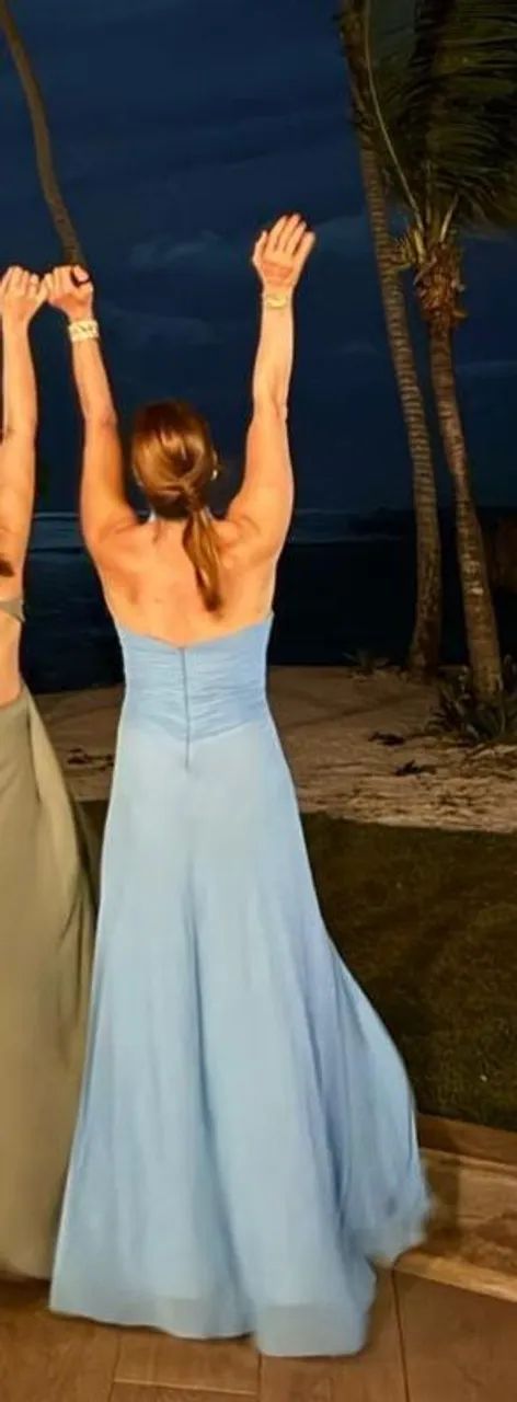 Vestido longo de festa  azul claro - Foto 3