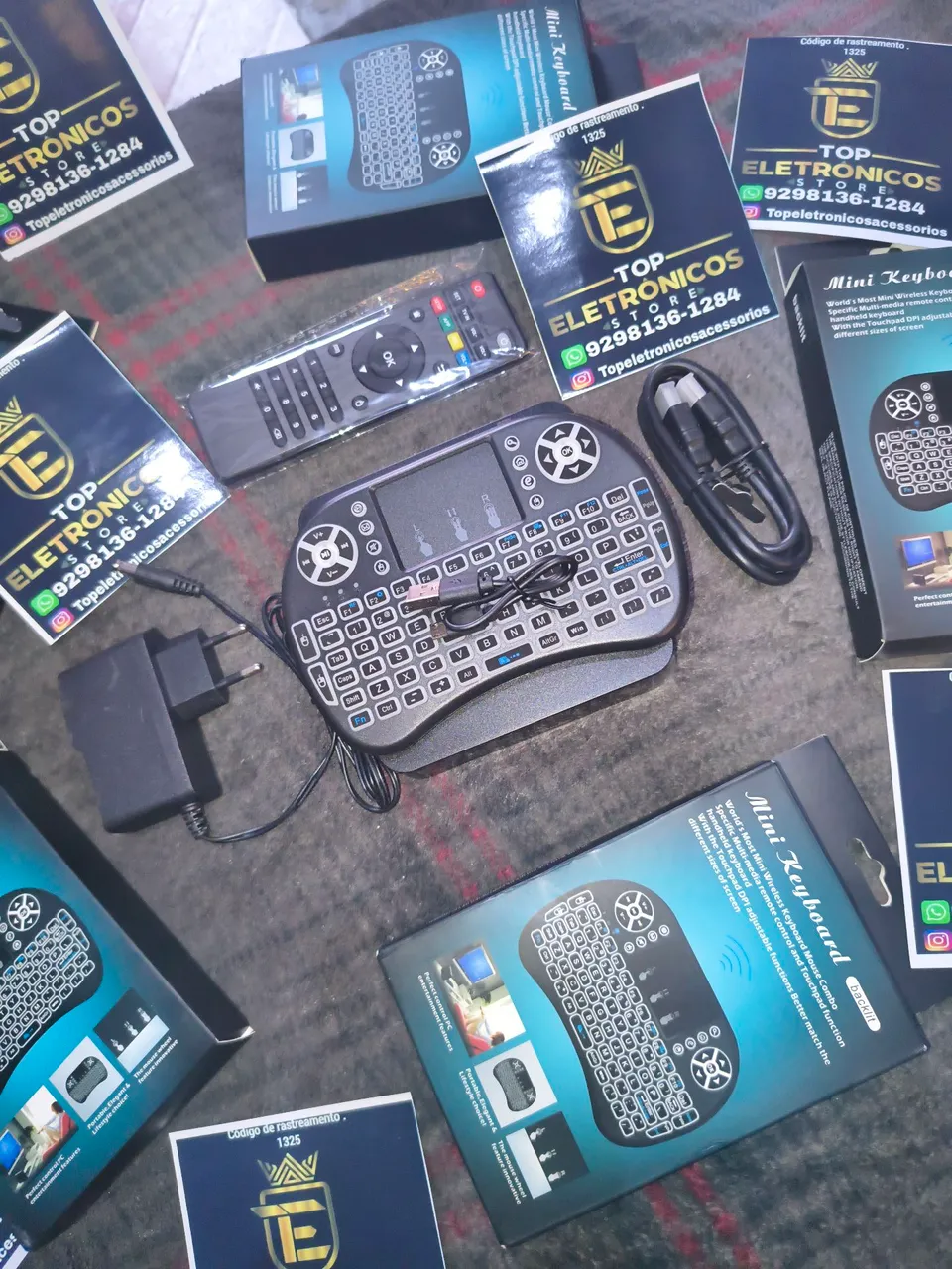 Mini Teclado Wireless com Touchpad para Smart TV