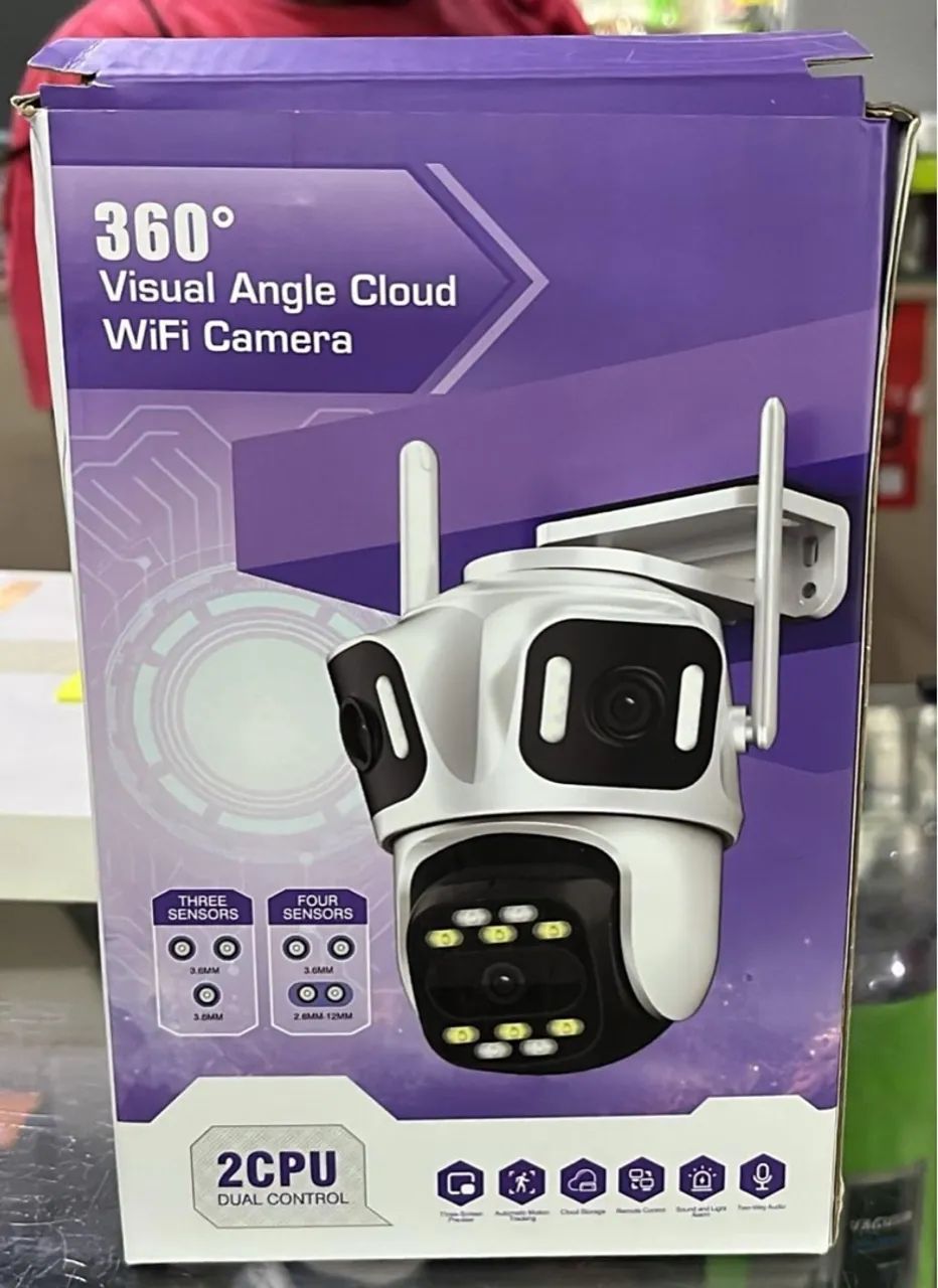 Câmera de Segurança Wi-Fi 360° com 2CPUs