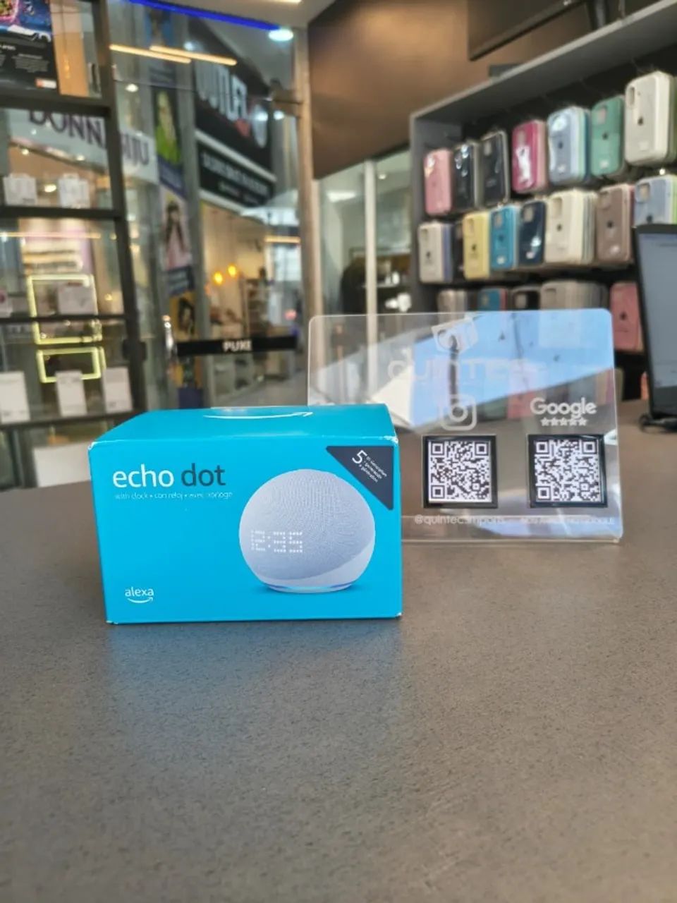 ALEXA ECHO DOT 5º GERAÇÃO COM RELÓGIO ( LOJA FÍSICA )