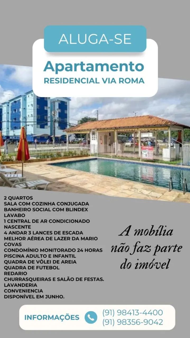 Alugo apartamento Condomínio Via Roma 