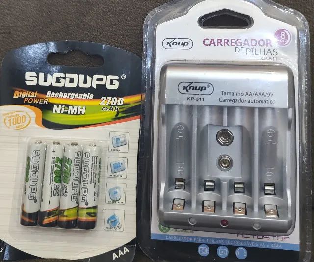 Kit recarregavel de pilha com carregador 