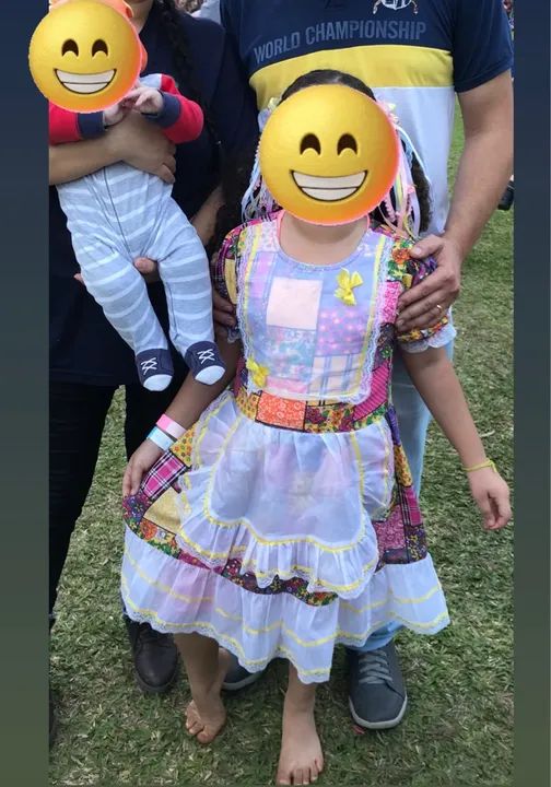 Vestido de Festa Junina Infantil - Tamanho 6 a 7
