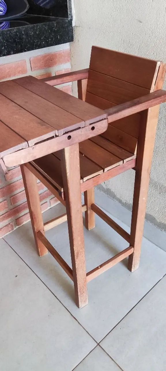 Cadeirinha de alimentação de madeira  - Foto 2