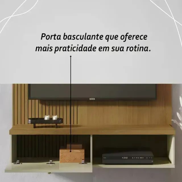 Painel para tv até 55 polegadas na cor cumaru opala (gett moveis) (produto novo de loja) - Foto 2