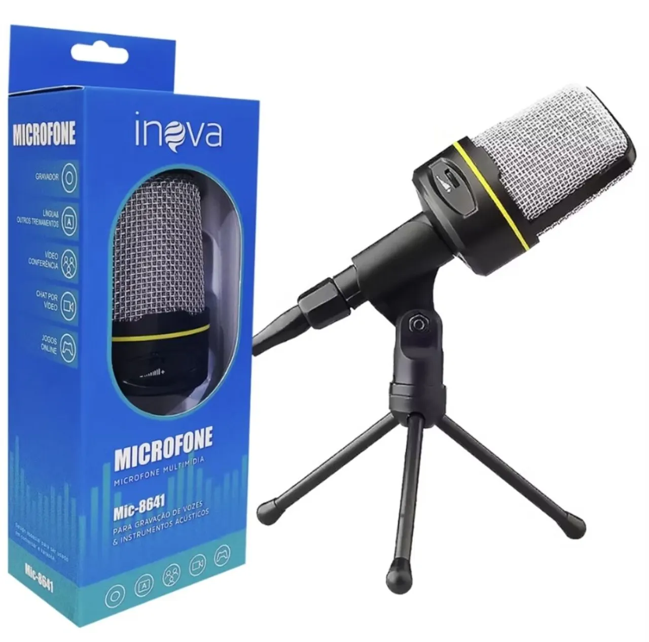 Microfone Multimídia Inova Mic-8641 - Alta Qualidade Para Gravação