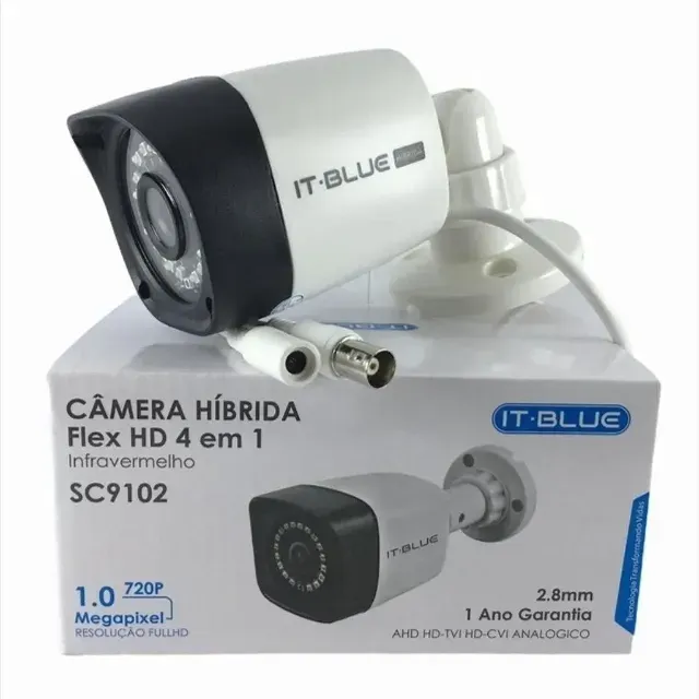 Câmera De Segurança Hibrida Flex interna e externa Hd 4 em 1 SC9102 - IT Blue