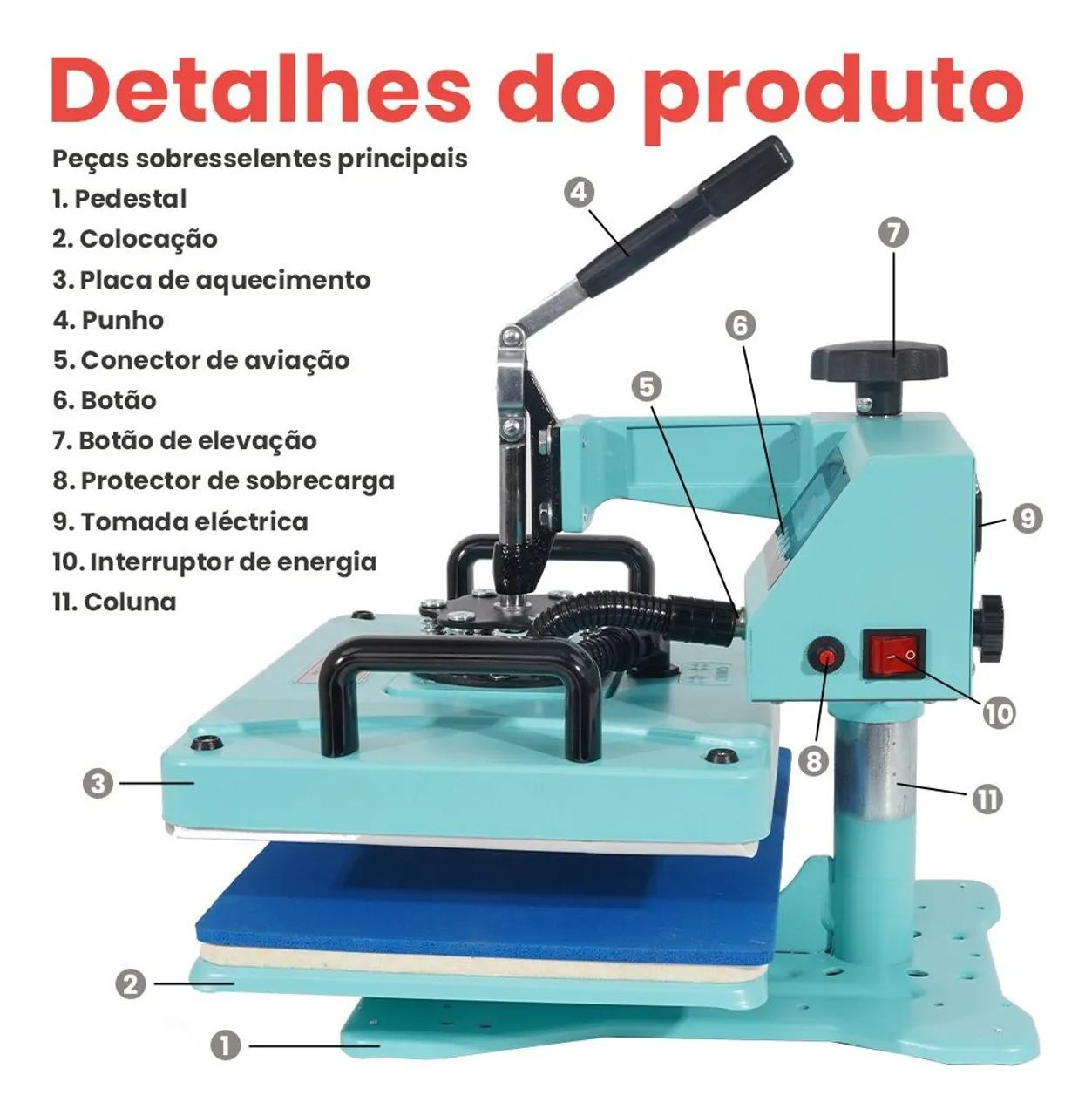 Prensa térmica 5 em 1 - Foto 2