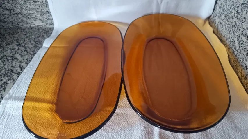 Duralex Âmbar - Travessas Antigas - Item de Colecionador