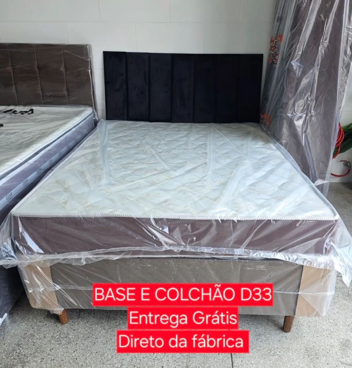 Cama box casal base e colchão D33