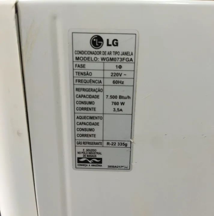 Ar LG 7500. BTUs 220.V gelando aceito cartão com juros. - Foto 6
