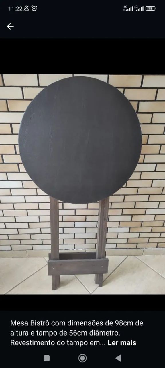 Mesa bistrô dobrável com assento estofado revestido com courino direto do fabricante.  - Foto 2